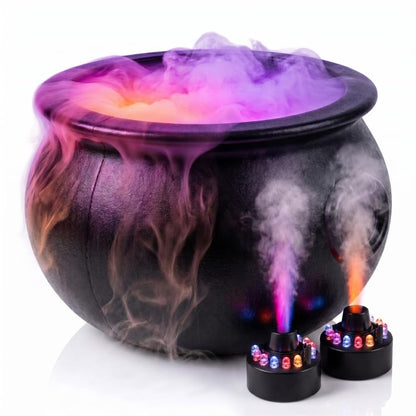 PMU Cauldron Set, Black Cauldron w/Mist Maker & Multicolor Fogger
