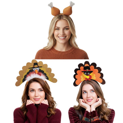 PMU Thanksgiving 3pc Assorted Hats and Headbands Party Costume Accessories