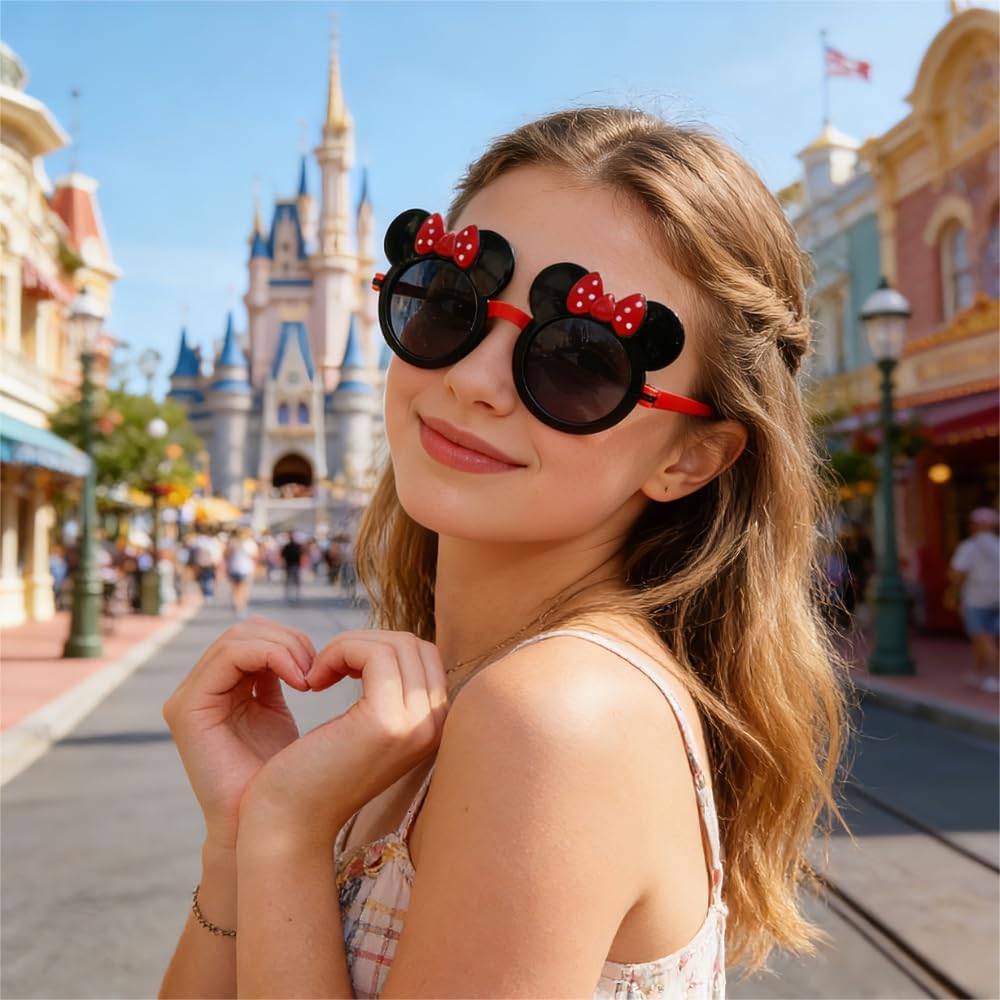 PMU Holly Sunglasses – Festive Holiday Costume Glasses, Novelty Reindeer Antler Eyewear for Adults & Kids Xmas