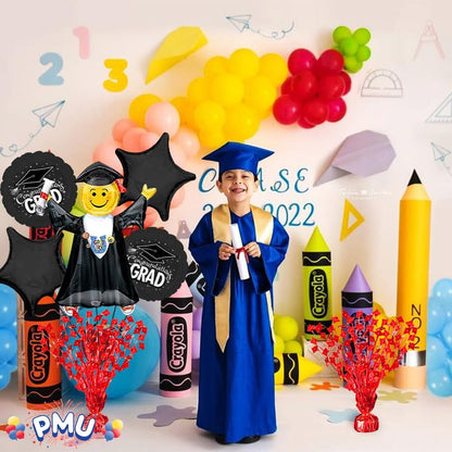 PMU Gradburst Balloon Weight Centerpiece 15 Inch with Die-Cut Metallic