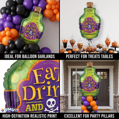 PMU Halloween Mylar Foil Balloons for Halloween Party Decorations, Haunted House, Photo Booth & Spooky Celebrations
