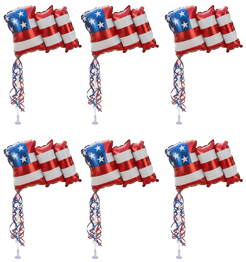 PMU 9 inch Pre-Inflated Emoji and Patriotic Balloons with Stick