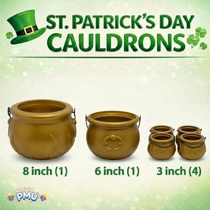 PMU St. Patrick's Day Pot of Cauldrons For St. Patrick's Day Leprechaun & Mardi Gras Party Decoration Supply Accessory