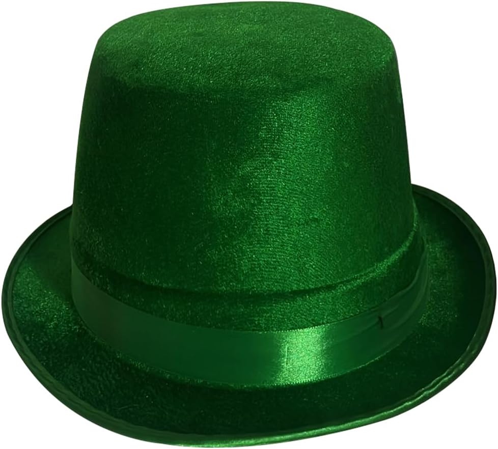 PMU St. Patrick's Day Headwear Decorations and Party Supplies - Plastic Top Hat with Shamrock - Irish Costume, Party Accessory