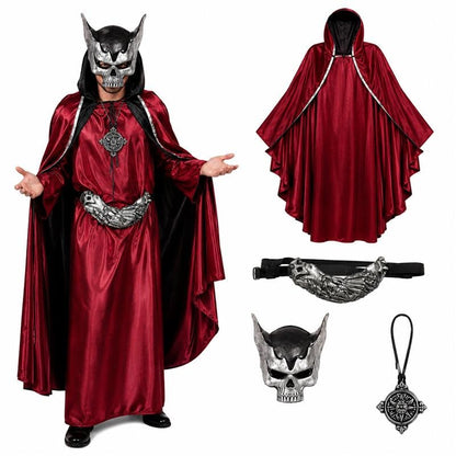 PMU Men's Halloween Costume, Horror Halloween Costume for Men, Hooded Robe