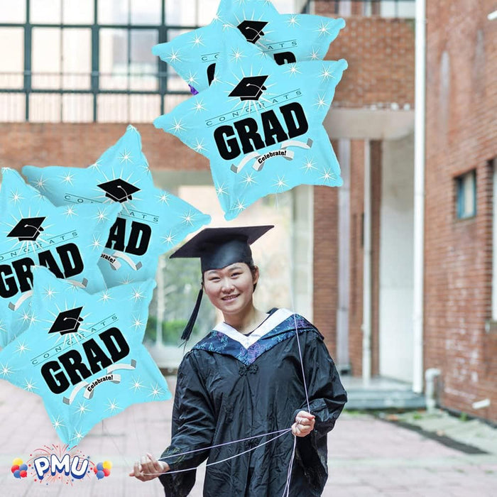 PMU Congrats Grad Cap Balloon, Star 18in Mylar | Graduation Decoration Mylar Balloons | Celebrate Success with Vibrant Graduation Balloons | Balloon Graduation Décor