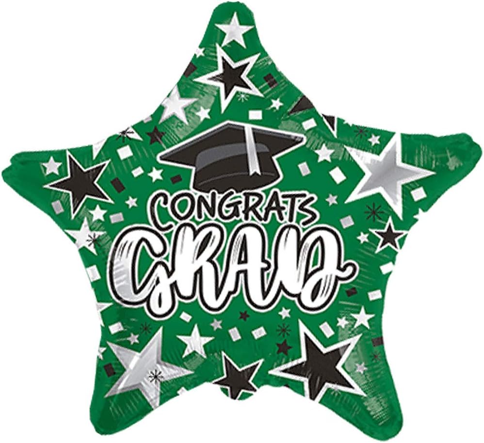 PMU Congrats Grad Cap Balloon, Star 18in Mylar | Graduation Decoration Mylar Balloons | Celebrate Success with Vibrant Graduation Balloons | Balloon Graduation Décor