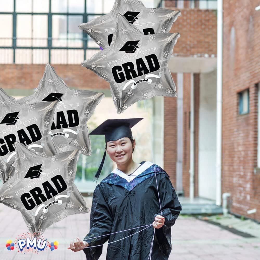 PMU Congrats Grad Cap Balloon, Star 18in Mylar | Graduation Decoration Mylar Balloons | Celebrate Success with Vibrant Graduation Balloons | Balloon Graduation Décor