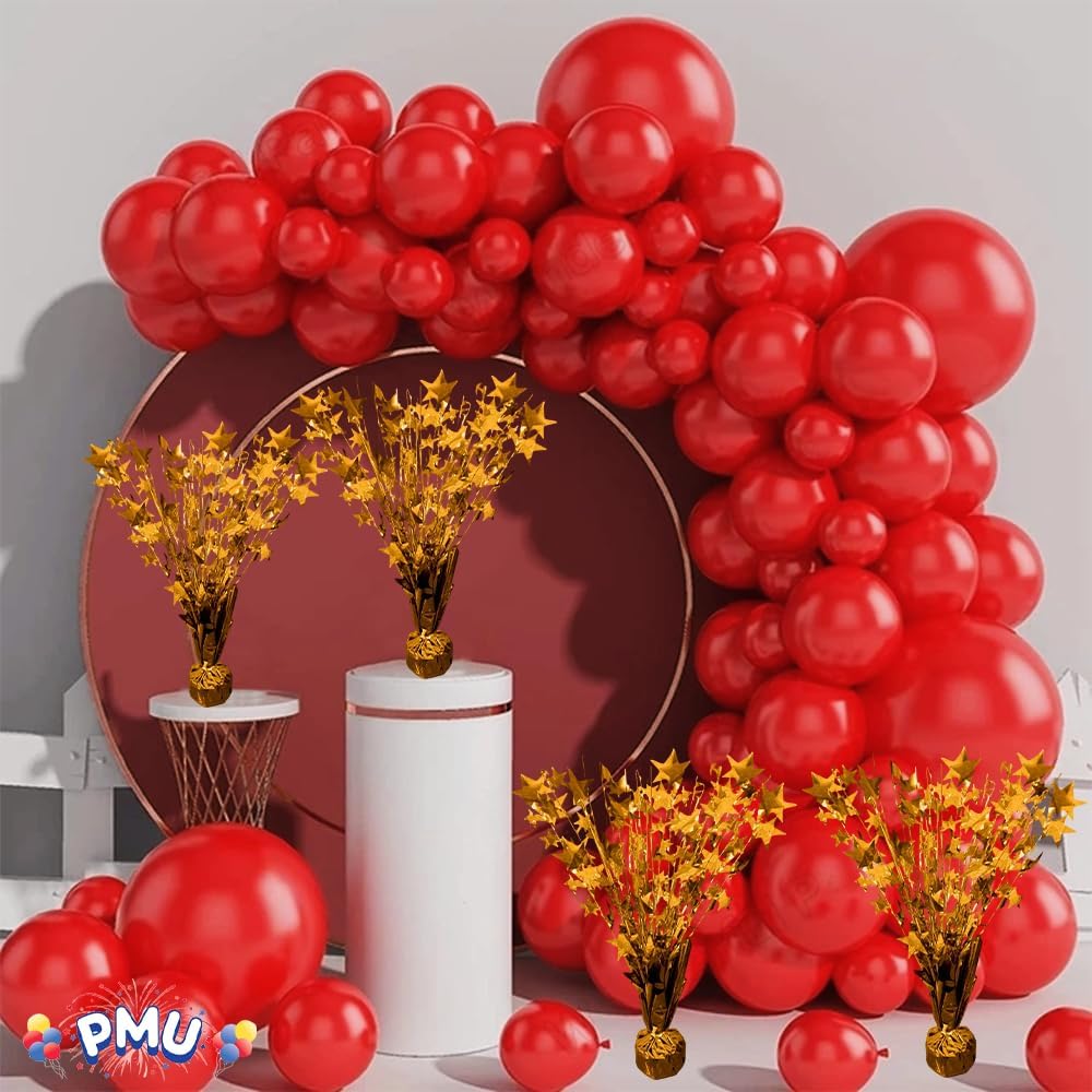 PMU Starburst Balloon Centerpiece - Beautiful Table Centerpieces for Memorial Day, Birthdays, Halloween, Veterans Day Party & Independence Day Celebration - 15in / 7.34cm