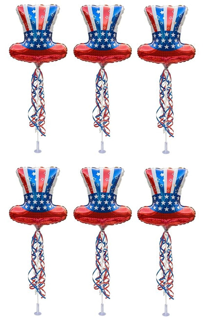 PMU 9 inch Pre-Inflated Emoji and Patriotic Balloons with Stick