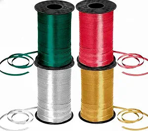 PMU 4 Rolls Christmas Curling Ribbon for Gift Wrap & Holiday Crafts