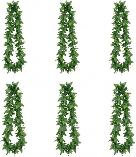 PMU Luau Tropical Fern Leaf Lei Necklace Green – Hawaiian Party Costume Accessory, Jungle Theme Garland, Beach Luau Wearable Decor for Summer, Birthday & Fancy Dress