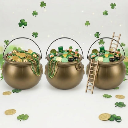 PMU St. Patrick's Day Pot of Plastic Cauldron For St. Patrick's Day Leprechaun & Mardi Gras Party Decoration Supply Accessory