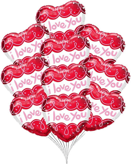 PMU Happy Valentine's Day 18 Inch Hearts Mylar-Foil Balloon