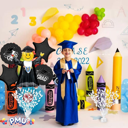PMU Gradburst Balloon Weight Centerpiece 15 Inch with Die-Cut Metallic