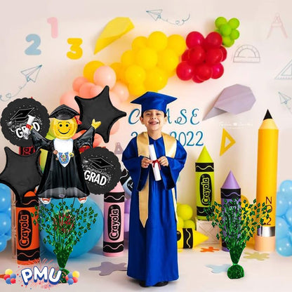 PMU Gradburst Balloon Weight Centerpiece 15 Inch with Die-Cut Metallic