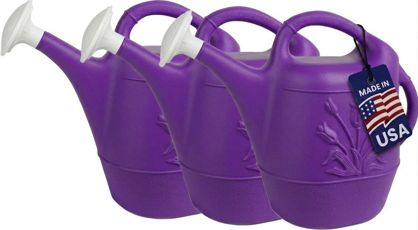 PMU 2 Gallon Watering Can - Garden Watering Can for Indoor & Outdoor Plants - Plastic Water Can with Detachable Sprinkler Head - Large Water Pot, Made in USA