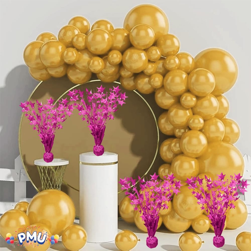 PMU Starburst Balloon Centerpiece - Beautiful Table Centerpieces for Memorial Day, Birthdays, Halloween, Veterans Day Party & Independence Day Celebration - 15in / 7.34cm