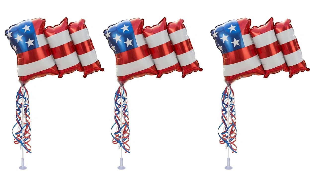 PMU 9 inch Pre-Inflated Emoji and Patriotic Balloons with Stick