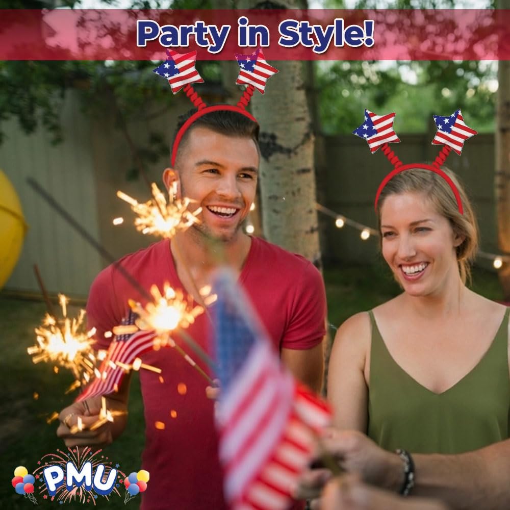 PMU Patriotic Headband 4th of July Party Wearable Headwear Costume and Decoration Accessory