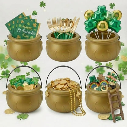 PMU St. Patrick's Day Pot of Plastic Cauldron For St. Patrick's Day Leprechaun & Mardi Gras Party Decoration Supply Accessory