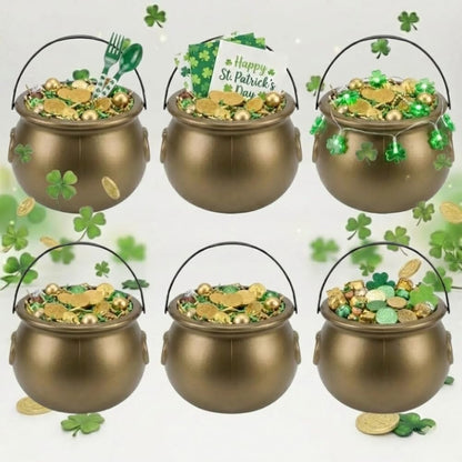 PMU St. Patrick's Day Pot of Plastic Cauldron For St. Patrick's Day Leprechaun & Mardi Gras Party Decoration Supply Accessory