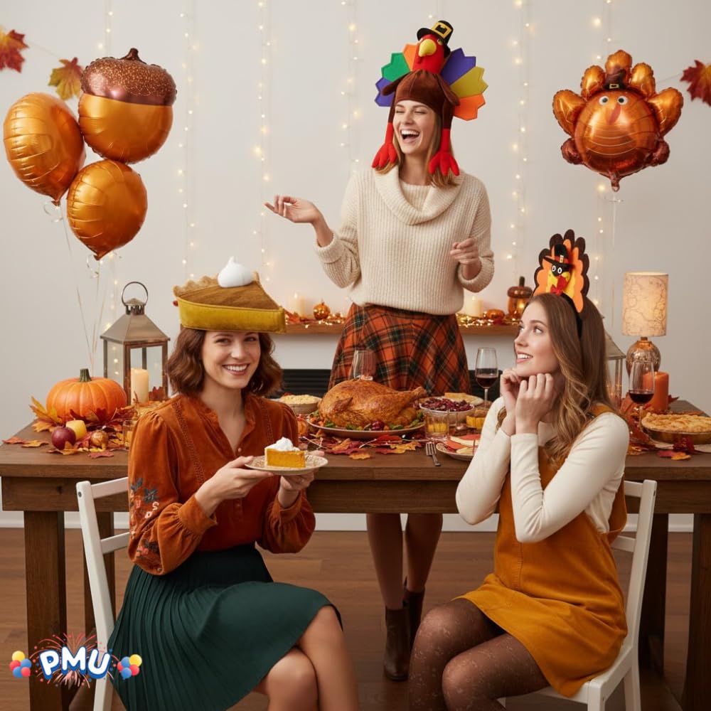 PMU Thanksgiving 3pc Assorted Hats and Headbands Party Costume Accessories