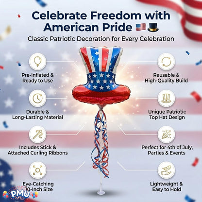 PMU 9 inch Pre-Inflated Emoji and Patriotic Balloons with Stick