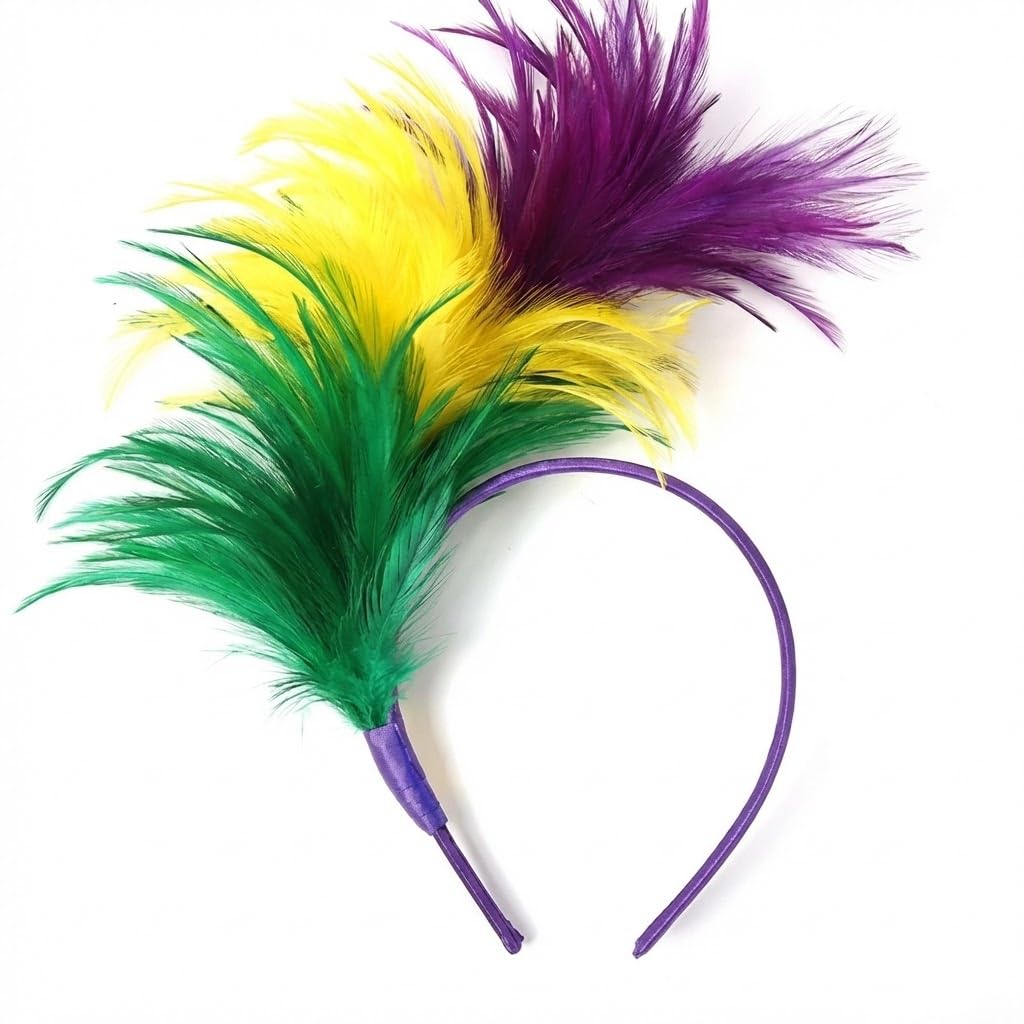 PMU Mardi Gras Headband Wearable Holiday Party Costume for Men and Women Party Accessory Pkg/1,3,6
