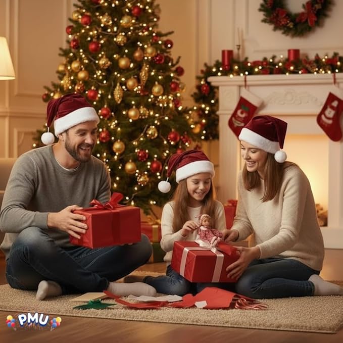 PMU Christmas Velvet Plush Professional Quality Santa Hat