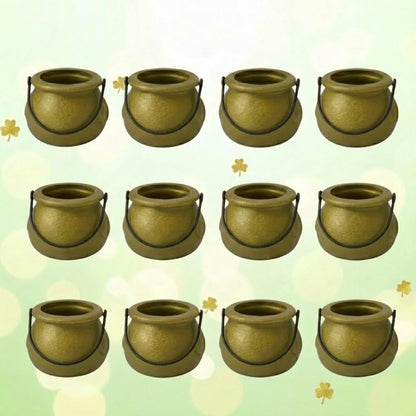 PMU St. Patrick's Day Pot of Plastic Cauldrons for St. Patrick's Day Leprechaun & Mardi Gras Party Decoration Supply Accessory