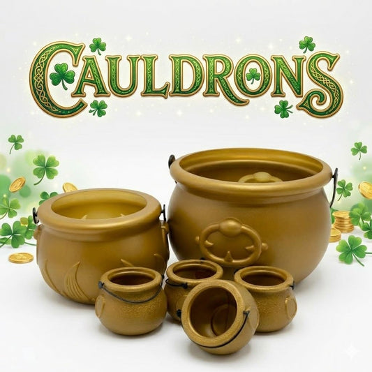 PMU St. Patrick's Day Pot of Cauldrons For St. Patrick's Day Leprechaun & Mardi Gras Party Decoration Supply Accessory
