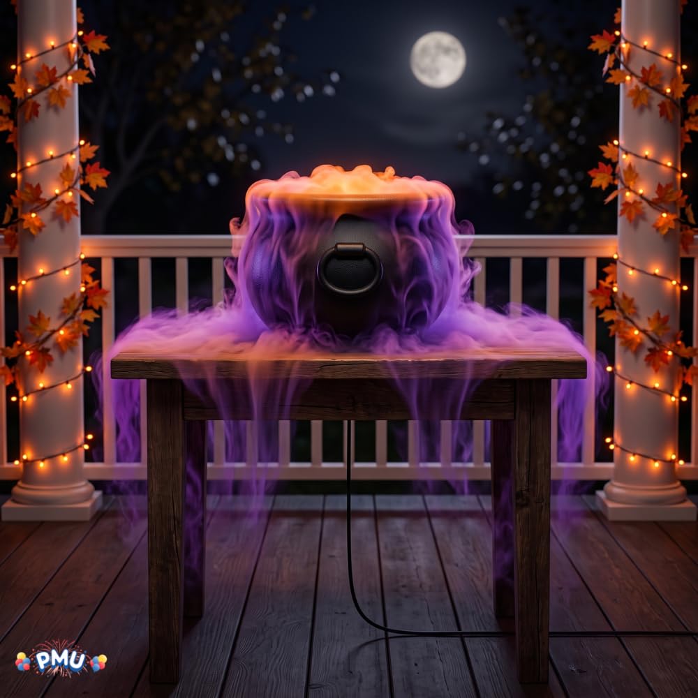 PMU Cauldron Set, Black Cauldron w/Mist Maker & Multicolor Fogger