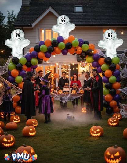 PMU Halloween Mylar Foil Balloons for Halloween Party Decorations, Haunted House, Photo Booth & Spooky Celebrations