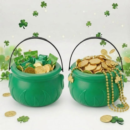 PMU St. Patrick's Day Pot of Plastic Cauldron For St. Patrick's Day Leprechaun & Mardi Gras Party Decoration Supply Accessory
