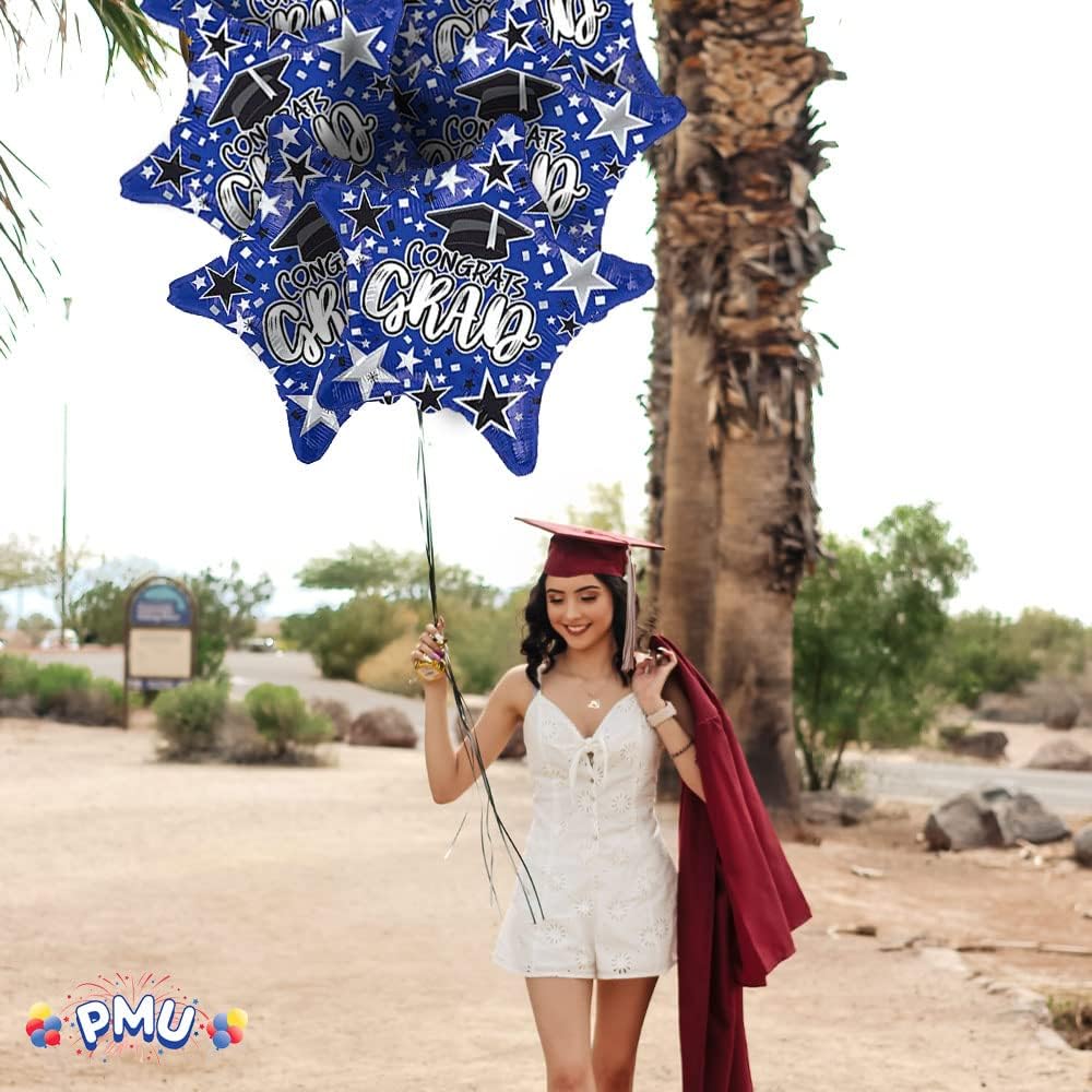 PMU Congrats Grad Cap Balloon, Star 18in Mylar | Graduation Decoration Mylar Balloons | Celebrate Success with Vibrant Graduation Balloons | Balloon Graduation Décor