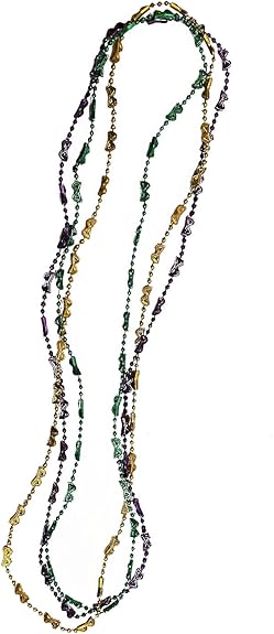 PMU Mardi Gras Mini Mask Beads Green, Gold & Purple