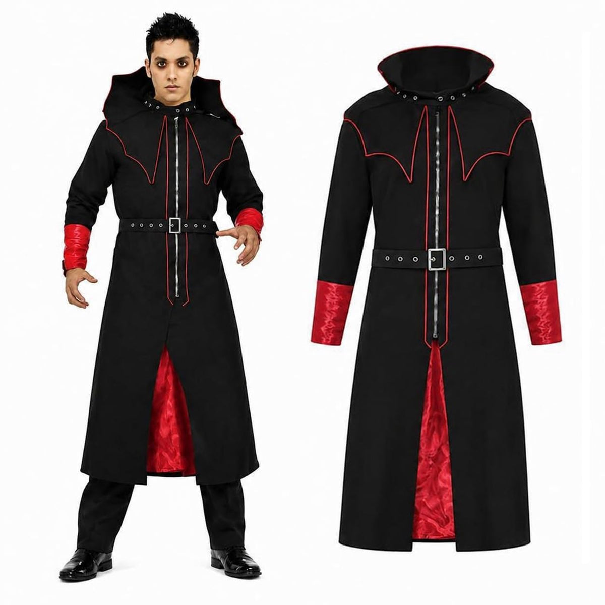 PMU Men's Halloween Costume, Horror Halloween Costume for Men, Hooded Robe