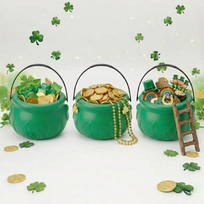 PMU St. Patrick's Day Pot of Plastic Cauldron For St. Patrick's Day Leprechaun & Mardi Gras Party Decoration Supply Accessory