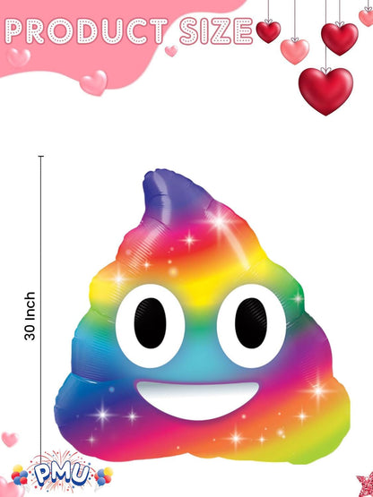 PMU 4 Pieces 30 Inches Valentine's Day Balloons, RainBow Huge Poop Balloons,Love Balloons For Special Events, Photo Props Party Decoration and Accessories (4/Pkg)