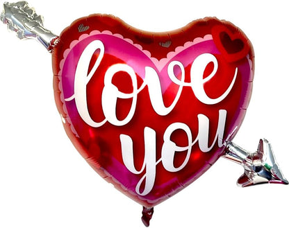 PMU 4 Pieces 39 Inches Valentine's Day Balloons, Heart Balloons, Red Balloons, Heart Shaped Balloons,Love Balloons For Proposal, Wedding & Engagement (4/Pkg)