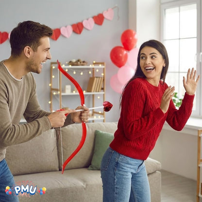 PMU Valentine’s Day Cupid Bow and Arrow - Arrow Bow Set for Valentines Day Events & Parties - Perfect for Photographic Posing for Any Event - Best Valentine Gift - Red