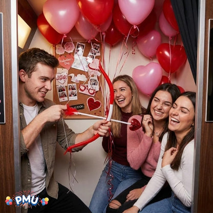 PMU Valentine’s Day Cupid Bow and Arrow - Arrow Bow Set for Valentines Day Events & Parties - Perfect for Photographic Posing for Any Event - Best Valentine Gift - Red