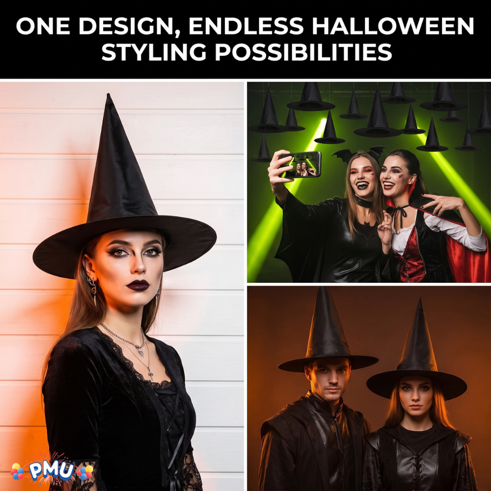 PMU Halloween Party Accessories Decoration Costume Witch Hats