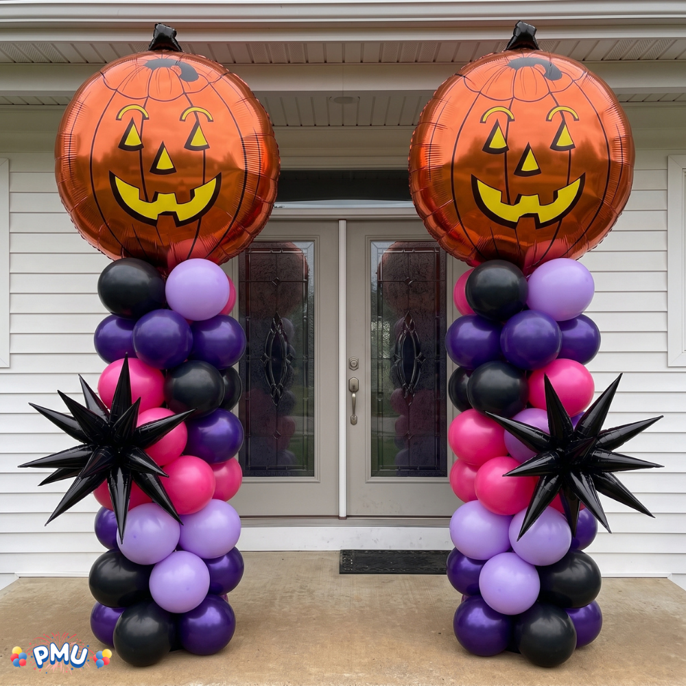 PMU Halloween Foil Balloons 18 Inch, Fun Mylar Balloons for Halloween Party Décor