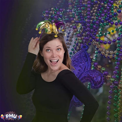 PMU Mardi Gras Jester, Crawfish, Sequin Hat, Headband Costume Accessory