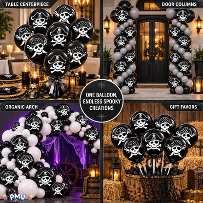 PMU Halloween Balloons - Small Latex Balloons for Halloween Ghost Theme & Birthday Parties, Trick-or-Treat, Party Favors & Decoration Supplies - 11 Inch