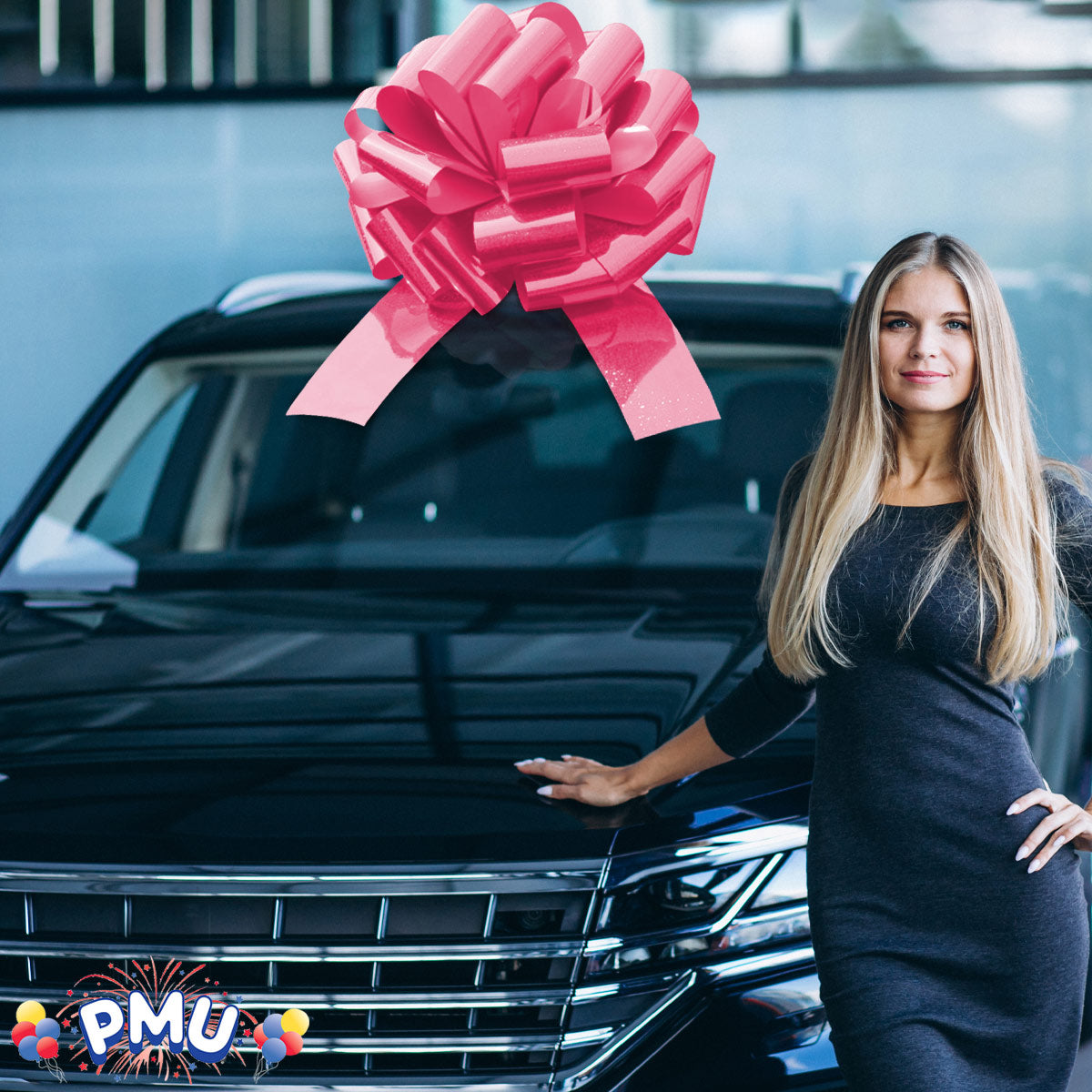 PMU Giant Car Bow, Big Gift Wrapping Bow for Large Gifts, Decorations, Giant Indoor/Outdoor Bow Pkg/1