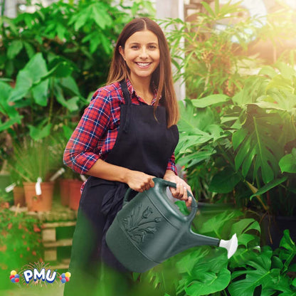 PMU 2 Gallon Watering Can - Garden Watering Can for Indoor & Outdoor Plants - Plastic Water Can with Detachable Sprinkler Head - Large Water Pot, Made in USA