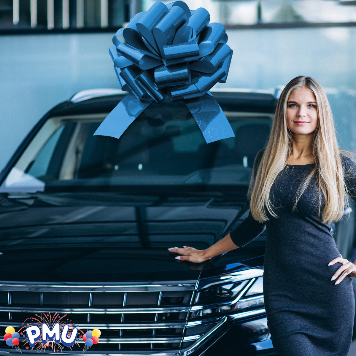 PMU Giant Car Bow, Big Gift Wrapping Bow for Large Gifts, Decorations, Giant Indoor/Outdoor Bow Pkg/1